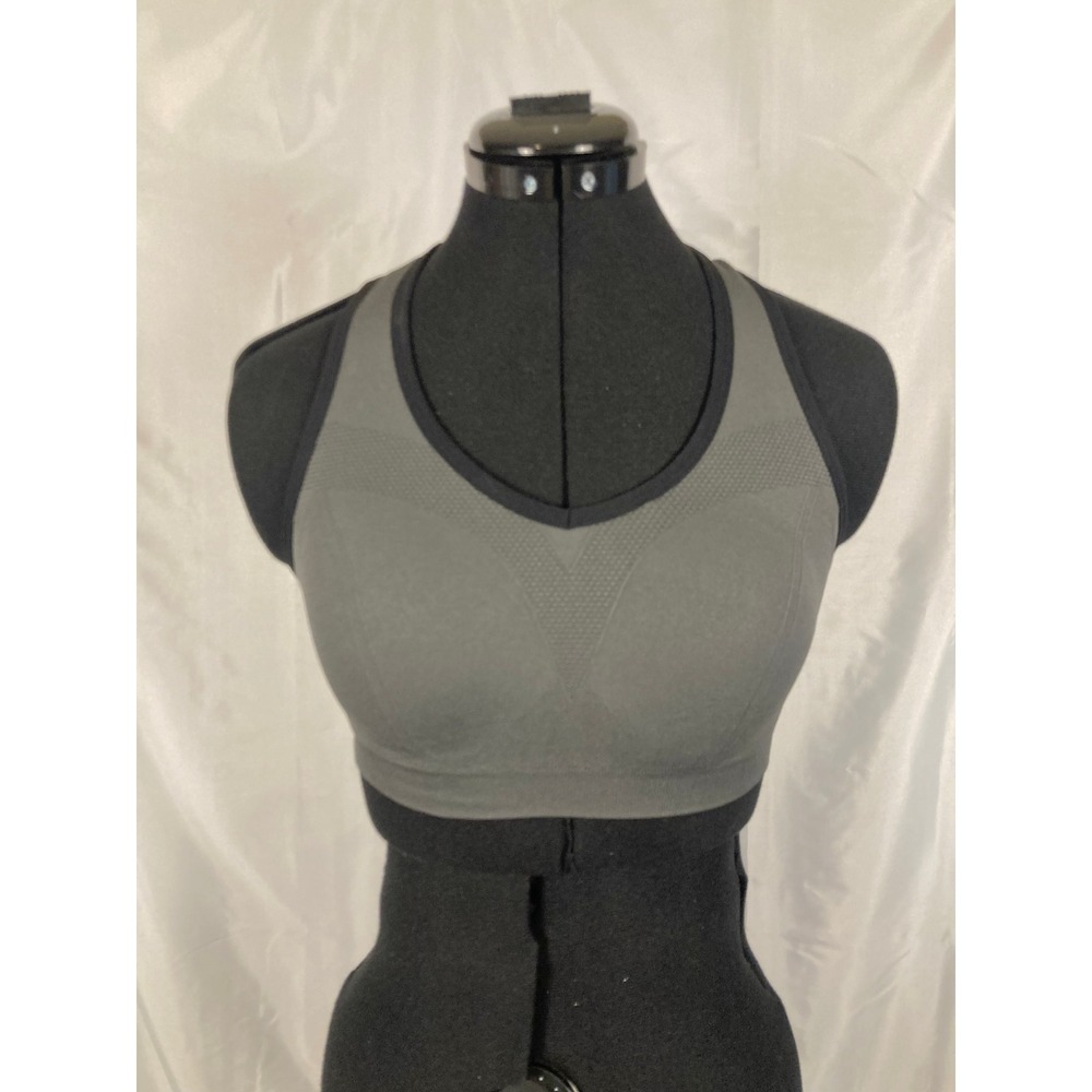 M Grey Racerback Padded Wireless Sports Bra